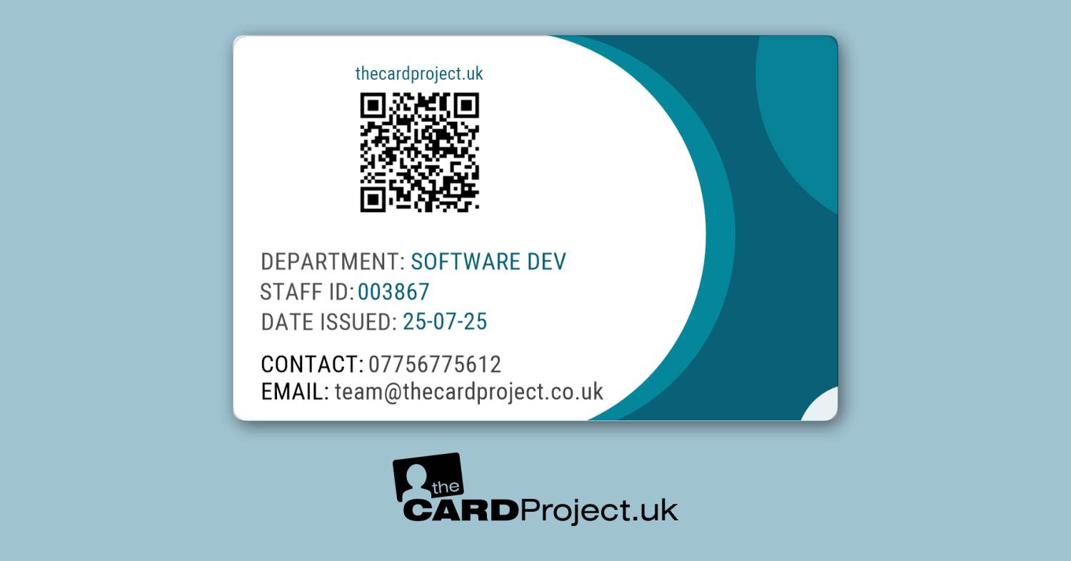 Teal Curve Double Sided Staff ID Card (REAR)